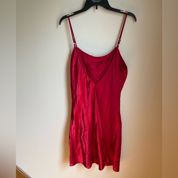Natori Red Slip Satin Slip Dress Size Large - Picture 3 of 8